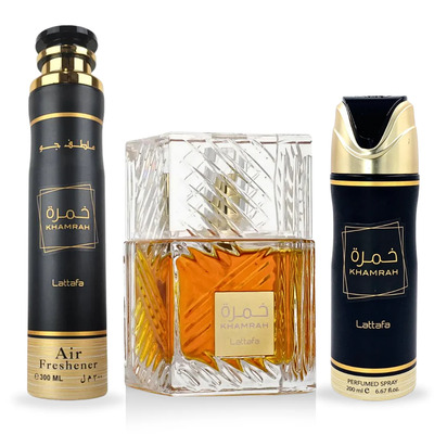 Lattafa Khamrah 100ml edp + 200ml deo + 50ml hair mist